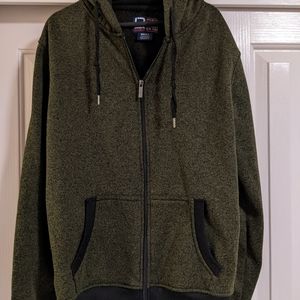 LR Scoop men's zip hoodie, size small, olive green heather